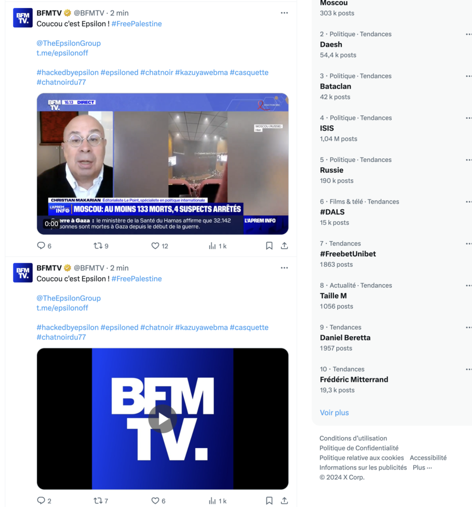  Piratage des Comptes Réseaux Sociaux de BFMTV-RMC